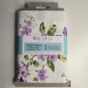 NWT Waverly Inspirations Floral Lilac Fabric 1 Yard 36" x 44" 100% Cotton